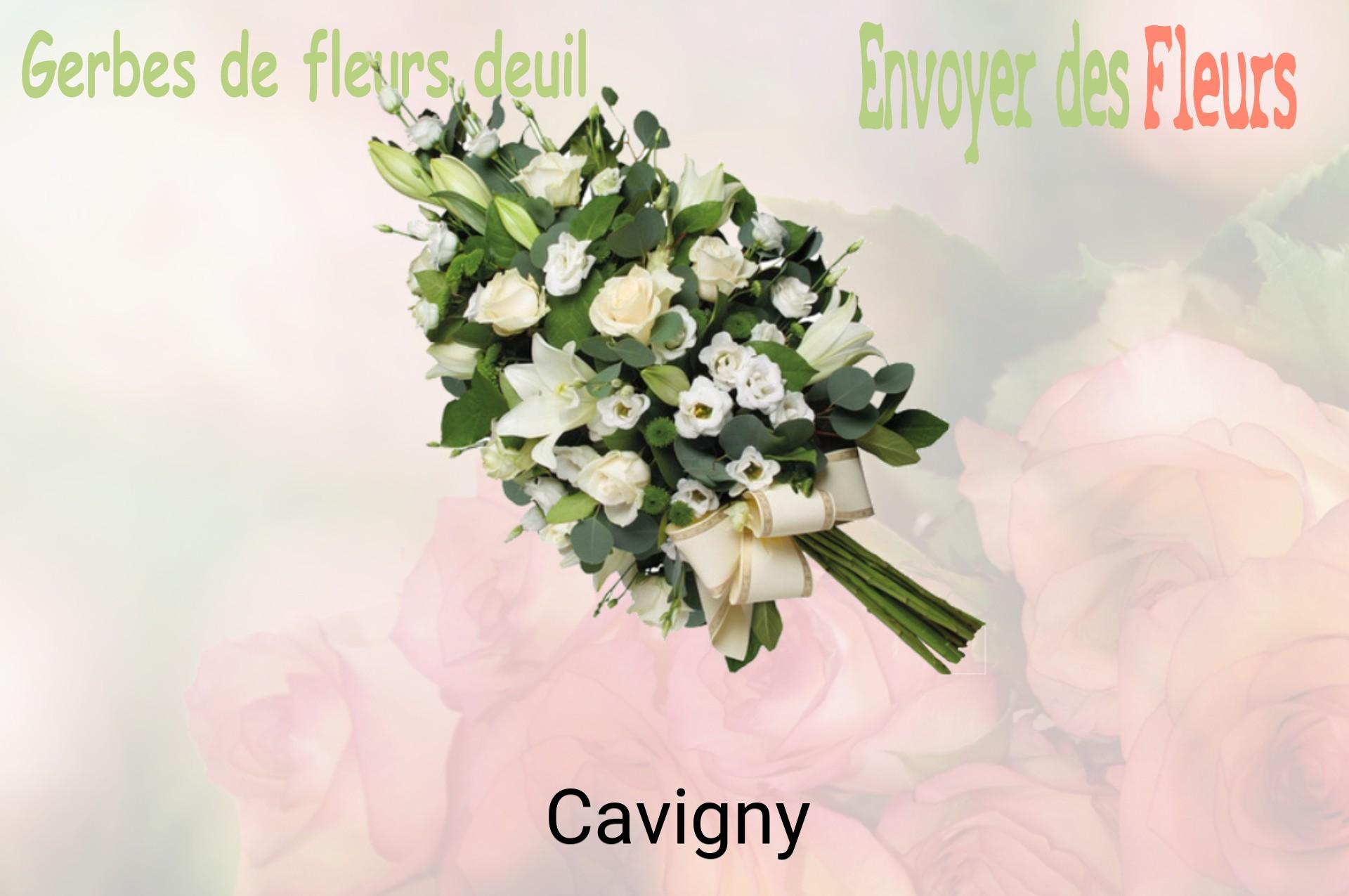 Gerbe de fleurs de deuil livrée à Cavigny